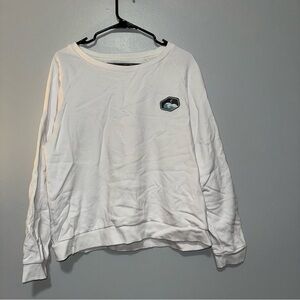 💫 ZYIA Active 💫 white crew neck Mountain Patch sweatshirt 2XL size XXL